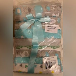 Luvable Friends Unisex Baby Cotton Flannel Receiving Blankets, Basic Elephant.